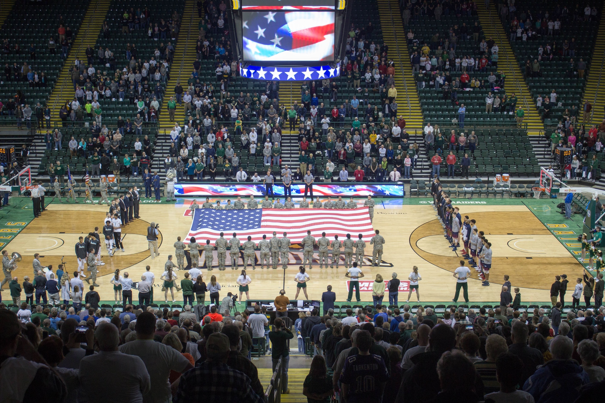 Wright State honors military at basketball game Wright Patterson