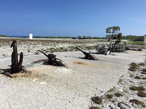 WWII equipment rusts at Wake Island.