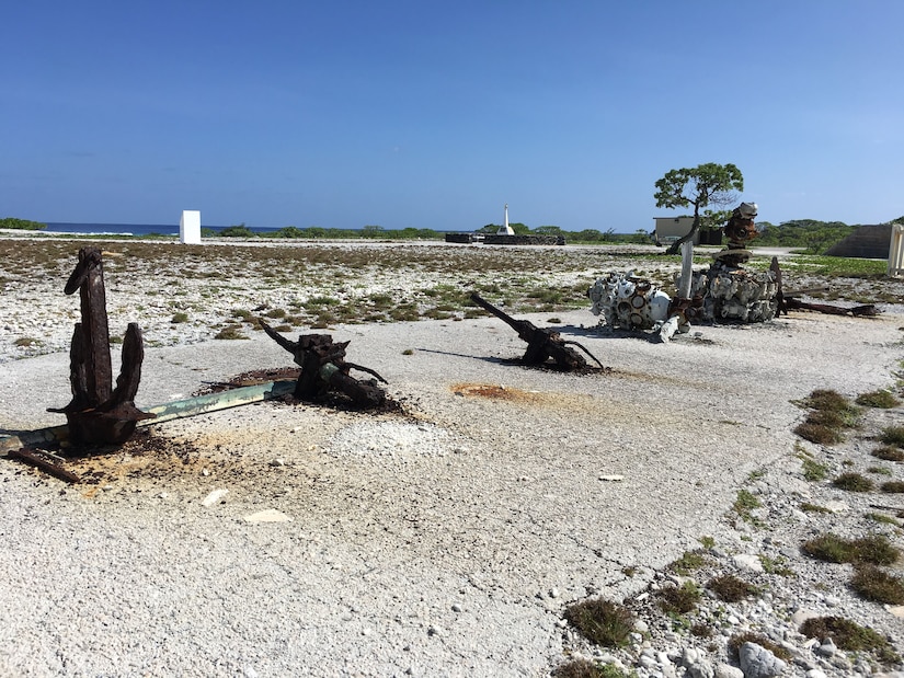 WWII equipment rusts at Wake Island.