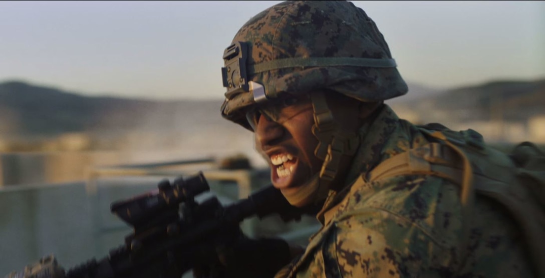 "A Nation's Call" is the latest advertisement released under the “Battles Won” strategy. “A Nation’s Call” unfolds by showcasing the full power of the United States Marine Corps engaged in an assault mission. Depicting a 5th Generation Marine Corps operation (naval integration, ship-to-objective, technology-fueled). As the Marines move toward the objective, each layer of ships, tanks, armored vehicles, planes and helicopters is removed. This visual story, in combination with the voiceover, will communicate and emphasize to the audience that, when the Nation faces any battle, the Marines themselves—with their fighting spirit—are the greatest weapon in the United States Marine Corps’ arsenal.