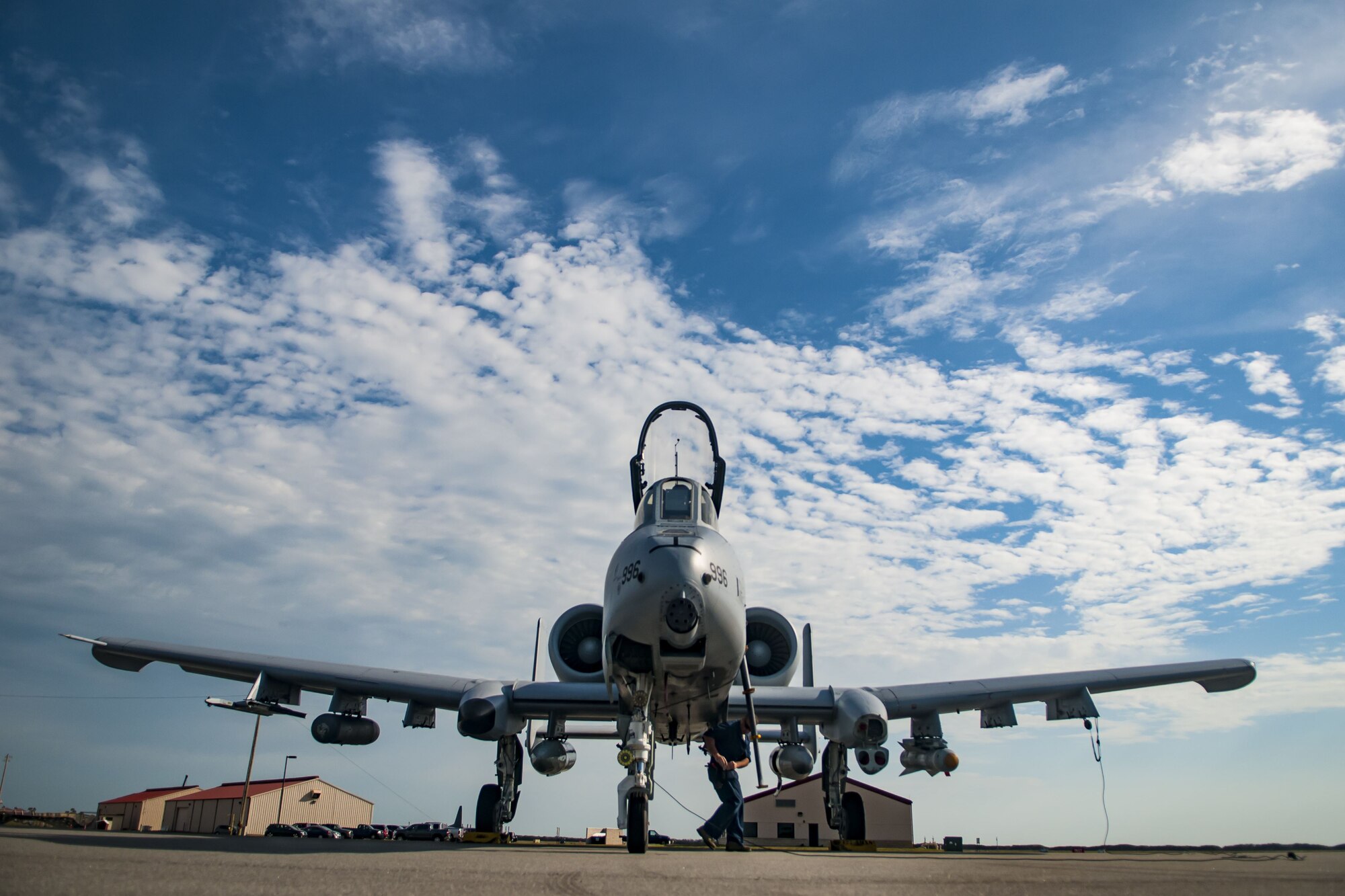A pilot and crewchief with the 107th Fighter Squadron perform a preflight inspection on an A-10 Thunderbolt II, Feb. 2, 2018 at Patrick Air Force Base, Fla.