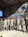 Col. Abu Gahndi, 169th Fighter Wing Commander and Lt. Gen. R. Scott Williams, Continental U.S. NORAD Region – 1st Air Force (Air Forces Northern) Commander, flank an F-16 Viper maintenance crew during Williams’ visit to the unit Dec. 5.  Williams regularly visits Air National Guard units throughout the country to stay current about operational issues and unit concerns. (Air Force photo by Capt. Emily Meredith)