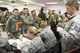 Airmen assigned to various career fields at the 167th Airlift Wing, West Virginia Air National Guard, process through a mobility line, Jan. 6, to complete administrative tasks prior to their departure overseas.