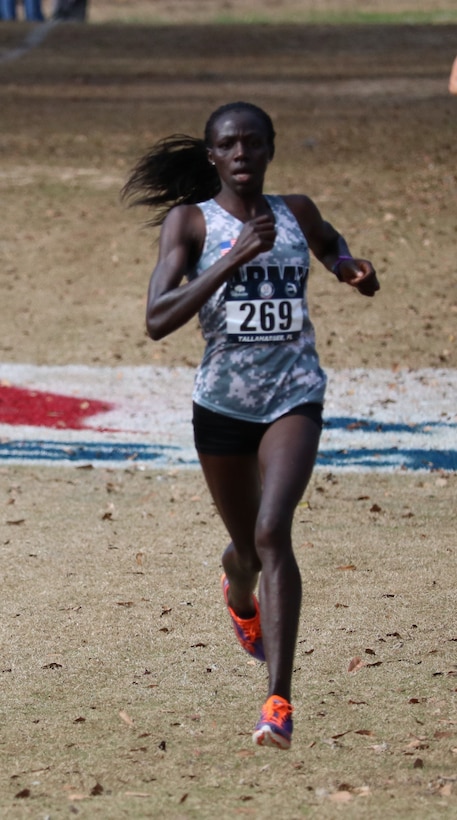 Army Susan Tanui of Fort Carson, Colo. took home the Armed Forces gold medal at the Armed Forces Cross Country 10k Championship on 3 Feb. in Tallahassee, Fla