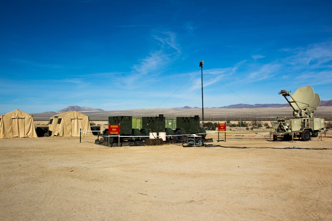 Marine Wing Communication Squadron 38 set up for the ITX completely in one day at Camp Wilson aboard the Marine Corps Air Ground Combat Center, Twentynine Palms, Calif., Jan. 17, 2018. The purpose of ITX is to create a challenging, realistic training environment that produces a combat-ready forces capable of operating as an integrated MAGTF. (Photo by courtesy asset)