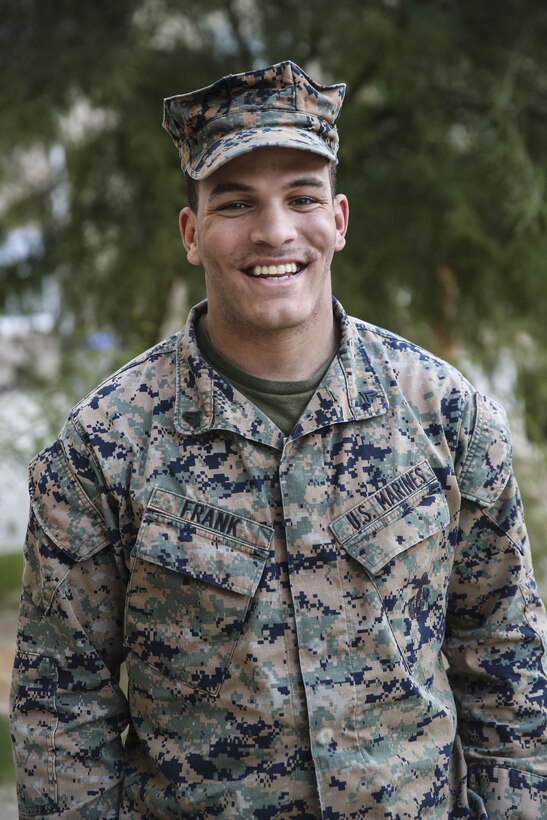 Cpl. Robert Frank, rifleman, 3rd Battalion, 7th Marine Regiment, was homeschooled from kindergarten through high school with his 10 siblings by his parents. (Marine Corps photo by Lance Cpl. Margaret Gale)