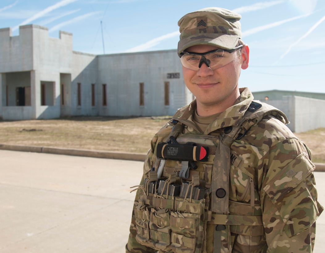 Army Sgt. Randy Kieso, a combat medic with 3rd Battalion, 1st Security Force Assistance Brigade based at Fort Benning, Ga., will deploy for the first time in his Army career with the brigade on its first-ever deployment to Afghanistan in the spring of 2018 following a month-long rotation at the Joint Readiness Center at Fort Polk, La. SFABs are a permanent, additive force structure that is being developed and deployed as a solution to an enduring Army requirement in support of the defense strategy. Army photo by Spc. Noelle E. Wiehe