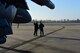 Maj. Wade Maulsby, 334th Fighter Squadron pilot, and 1st Lt. Mathew Clutts, 334th FS weapons systems operator, conduct a preflight check on an F-15E Strike Eagle, Feb. 5, 2018, at Seymour Johnson Air Force Base, North Carolina. Maulsby is the Air Combat Command nominee for the Colonel James Jabara Award for Airmanship, an award reserved for a U.S. Air Force Academy graduate whose accomplishments demonstrate superior performance in fields directly involved with aerospace vehicles. (U.S. Air Force photo by Airman 1st Class Kenneth Boyton)