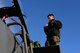 Maj. Wade Maulsby, 334th Fighter Squadron pilot, and 1st Lt. Mathew Clutts, 334th FS weapons systems operator, conduct a preflight check on an F-15E Strike Eagle, Feb. 5, 2018, at Seymour Johnson Air Force Base, North Carolina. Maulsby is the Air Combat Command nominee for the Colonel James Jabara Award for Airmanship, an award reserved for a U.S. Air Force Academy graduate whose accomplishments demonstrate superior performance in fields directly involved with aerospace vehicles. (U.S. Air Force photo by Airman 1st Class Kenneth Boyton)