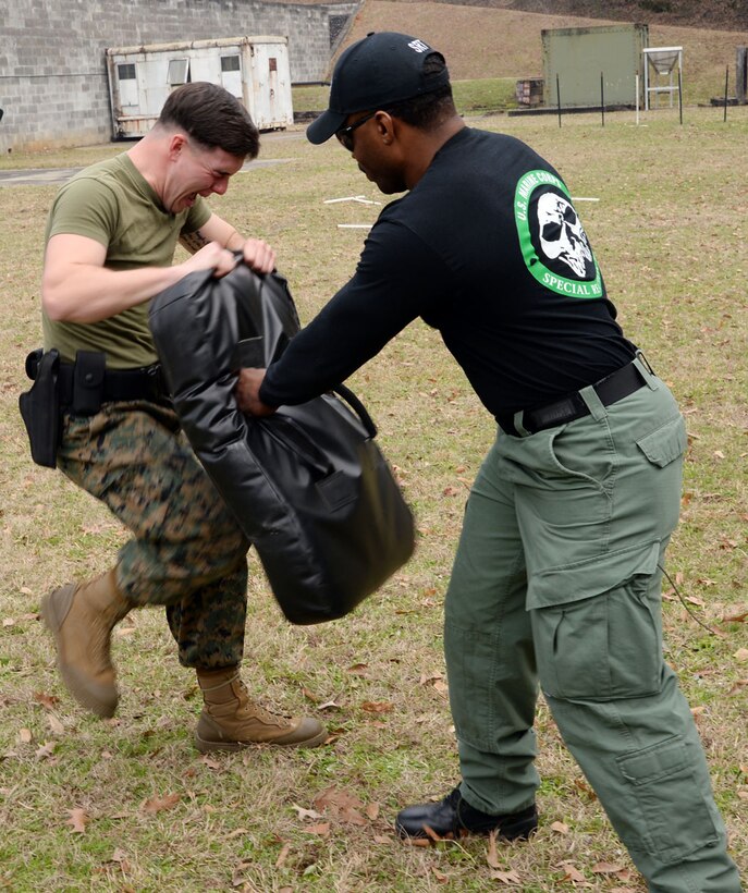 Marines participate in Security Augmentation Force training