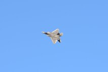 An F-22 Raptor, flown by Maj. Paul Lopez, practices aerial acrobatics during a demonstration Feb. 2, 2018, at Columbus Air Force Base, Mississippi. The F-22 is designed to project air dominance, rapidly and at great distances and defeat threats attempting to deny access to our nation's Air Force, Army, Navy and Marine Corps. (U.S. Air Force photo by Airman 1st Class Beaux Hebert)