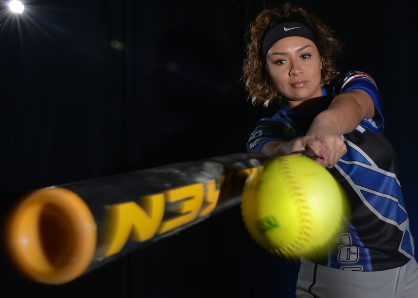 U.S. Air Force Airman 1st Class Daniella Cortez, 633rd Force Support Squadron commander support staff poses for a portrait, at Joint Base Langley-Eustis, Va., Jan. 31, 2018.