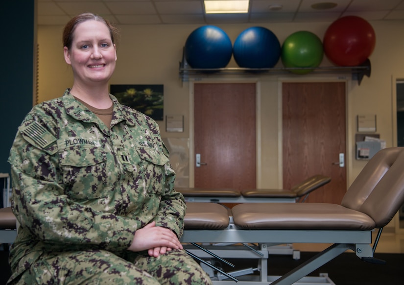 U.S. Navy Lt. Elizabeth J. Plowman, Naval Health Clinic Charleston head of the physical and occupational therapy department, poses for a photo Feb. 6.