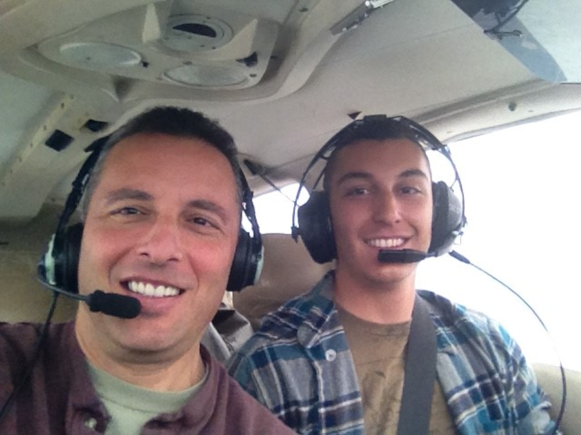 Lt. Col. Joe Mirarchi (left) and his son 2nd Lt. Chris Mirarchi share their love of flying, taking every opportunity to fly together.