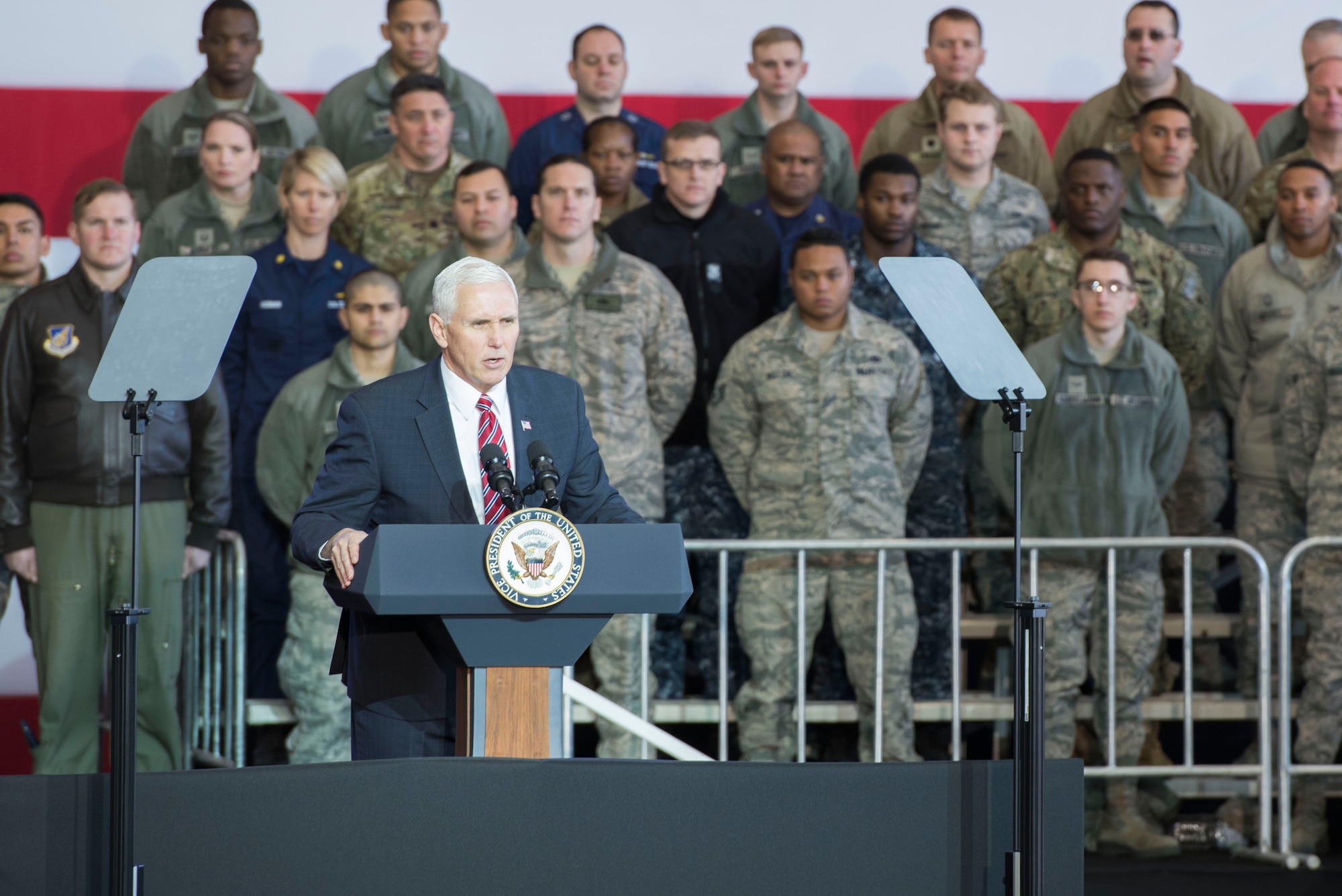 Vice President Michael Pence Addresses Troops at Yokota