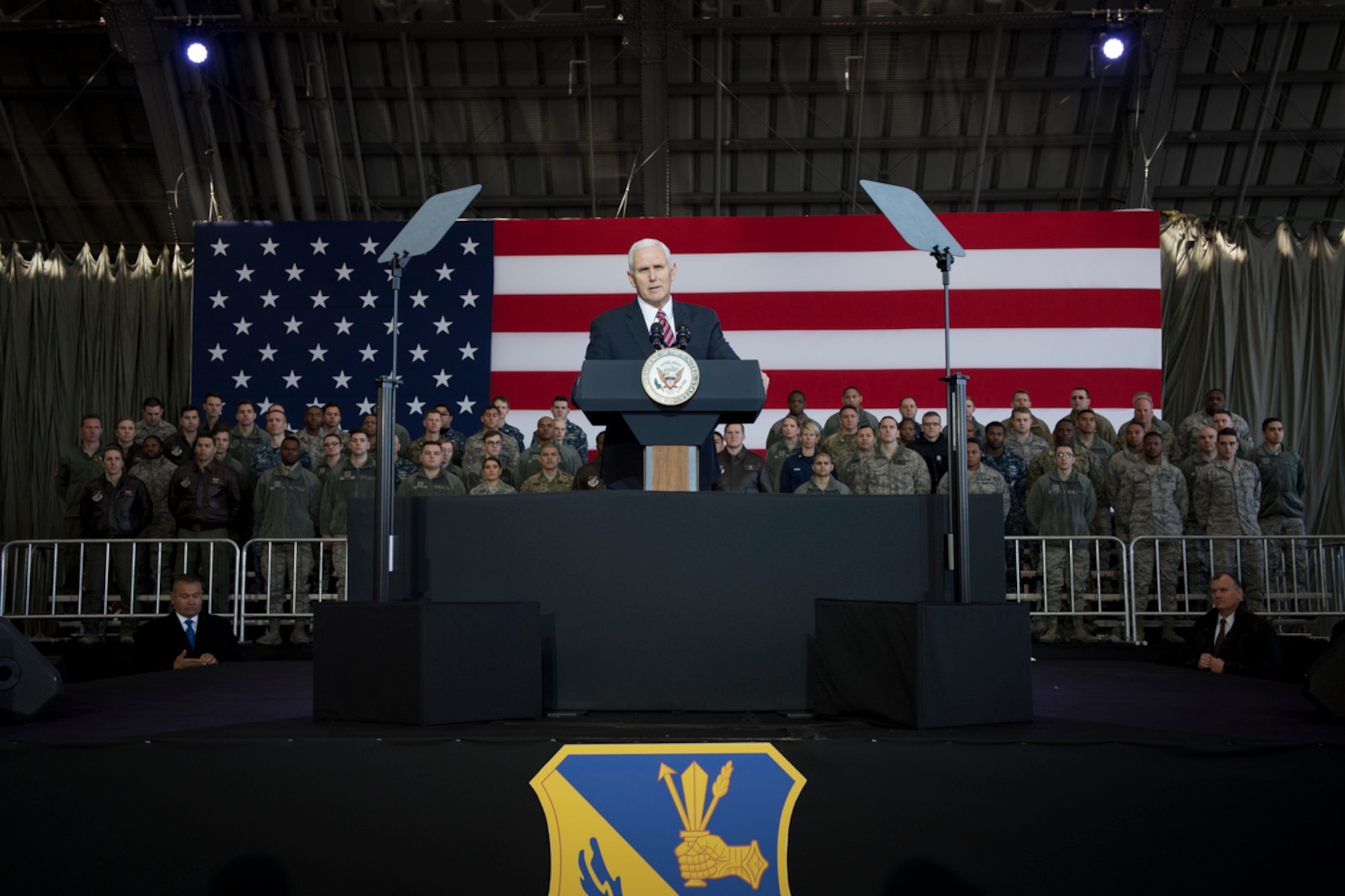 Vice President Michael Pence Addresses Troops at Yokota