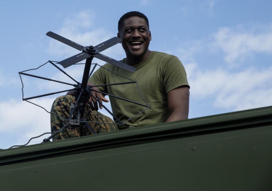 Marines with detachment alpha, Air Contingency Marine Air-Ground Task Force, begin setting up their shop for exercise Warrior Challenge 18 on Camp Foster, Okinawa, Japan, Jan. 23, 2018. Warrior Challenge 18, Marine Wing Communications Squadron 18’s internal squadron exercise, will increase Marine’s technical skills, build unit cohesion, and rehearse the communications support prior to the execution of Key Resolve 18. The Marines are with detachment alpha, MWCS-18, Marine Air Control Group 18, Marine Aircraft Group 36, 1st Marine Aircraft Wing.