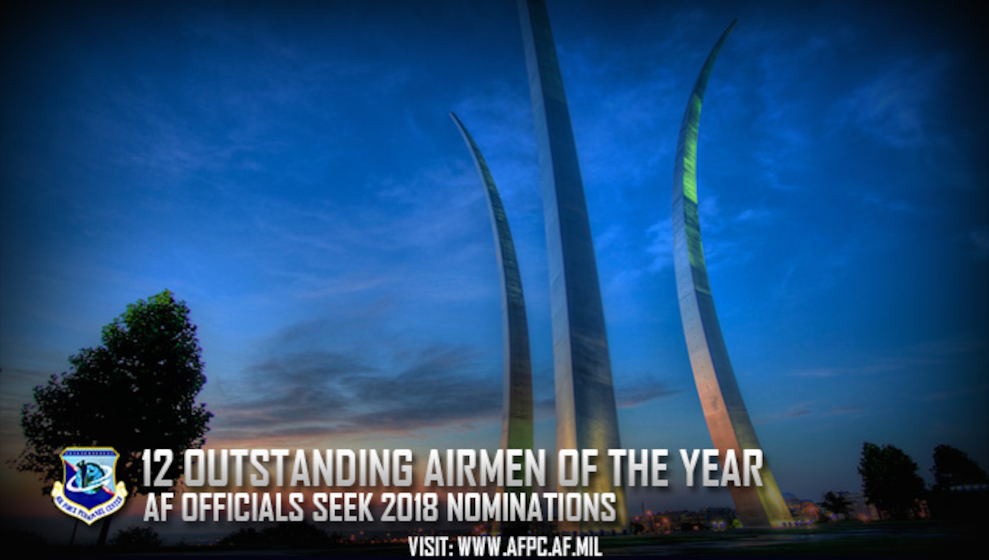Air Force officials are seeking 2018 nominations for the 12 Outstanding Airmen of the Year Award. Nominations are due to the Air Force’s Personnel Center by April 4. (U.S. Air Force courtesy photo)