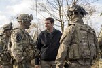 U.S. Army Secretary Dr. Mark T. Esper, center, meets with U.S. Soldiers participating in Exercise Allied Spirit VIII in Europe Jan. 30. During a recent roundtable with MSO/VSO organizations at the Pentagon Feb. 6, Secretary Esper provided more details about the Army's efforts to reduce the number of non-deployable Soldiers and PCS moves.