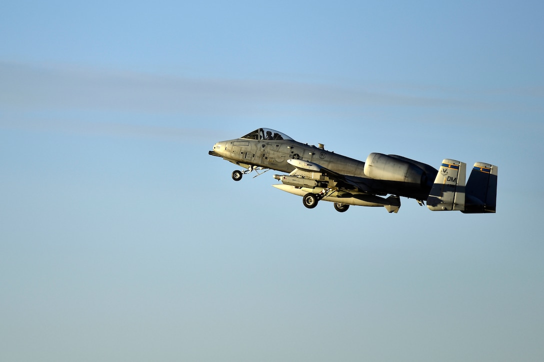 An Air Force A-10C Thunderbolt II takes off.