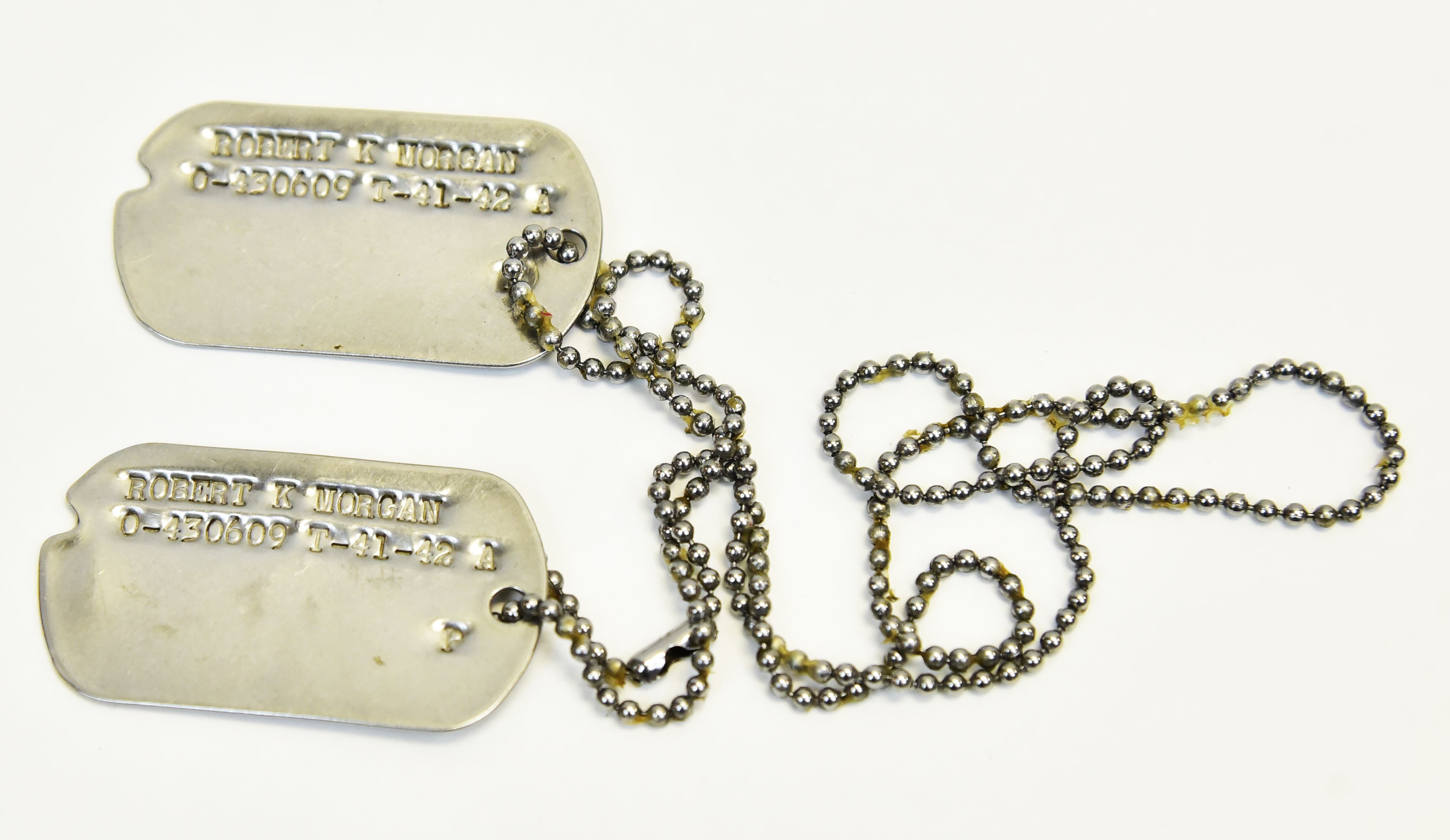 Dog tags worn by Capt Morgan National Museum of the United States Air Force Display