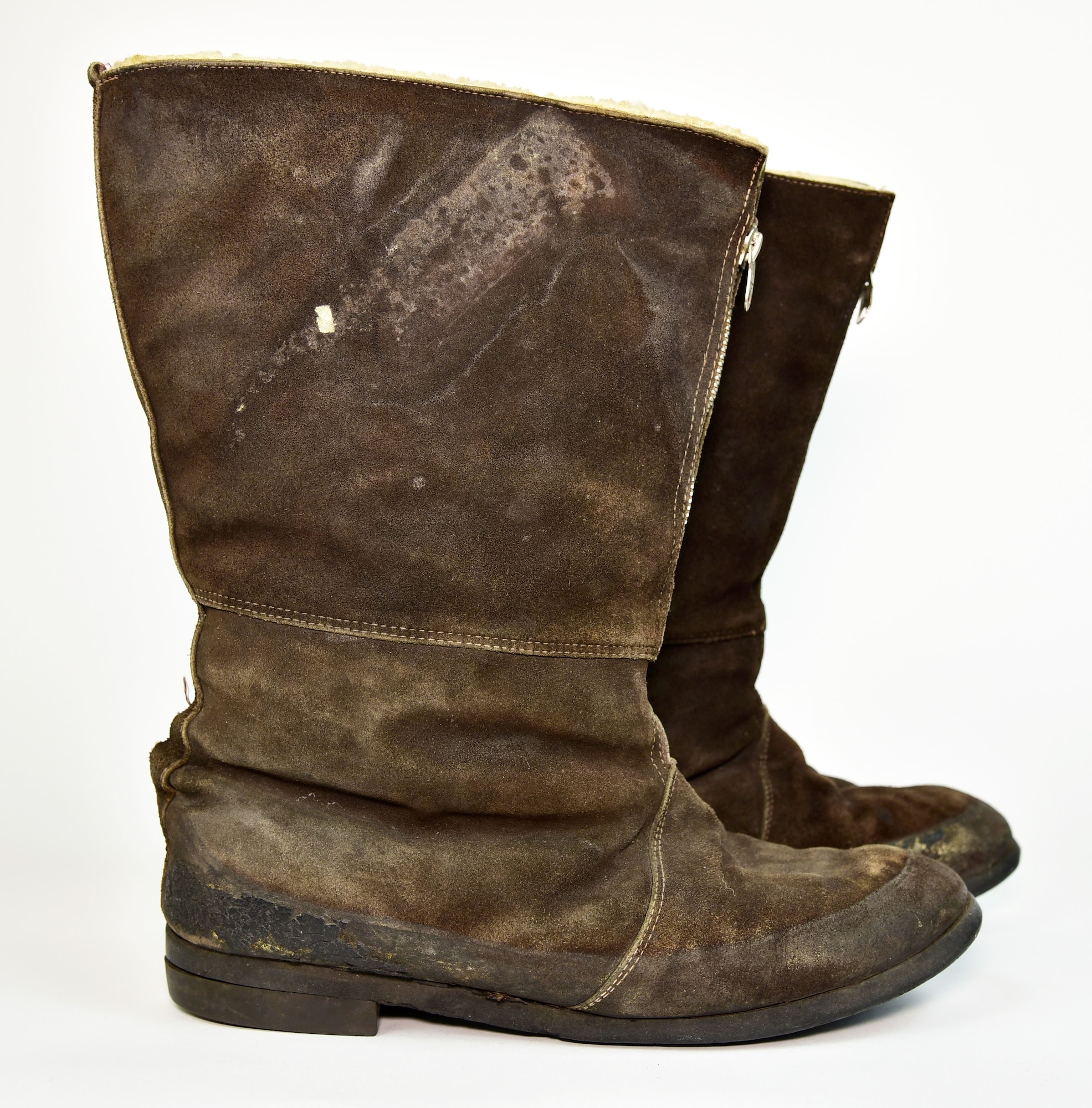 Plans call for this artifact to be displayed near the B-17F Memphis Belle™ as part of the new strategic bombardment exhibit in the WWII Gallery, which opens to the public on May 17, 2018. British-made flying boots worn by Memphis Belle radio operator TSgt Robert “Bob” Hanson.