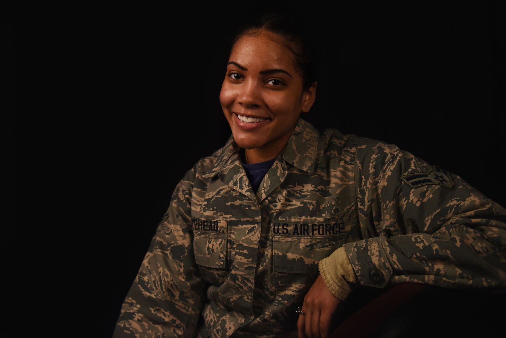 Female African American Soldier Series Against Dark Brown