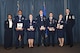 Airmen of Airman Leadership School Class 18 Bravo, who earned top honors, pose for a photo with Col. Yvonne Spencer, 92nd Mission Support Group commander, and Chief Master Sgt. Lee Mills, 92nd Air Refueling Wing command chief, Feb. 8, 2018, at Fairchild Air Force Base, Washington. ALS is a five-week course that focuses on leadership abilities, profession of arms and effective communication in the workplace. (U.S. Air Force photo/Airman 1st Class Whitney Laine)