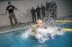 An Airman jumps into a pool during a water survival assessment, Feb. 9, 2018, at Moody Air Force Base, Ga. The assessment is part of a three-day ranger assessment that’s designed to determine whether Airmen are ready to attend the Air Force pre Ranger-Assessment Course held at Fort Bliss Army post, Texas. The Ranger cadre test Airmen’s physical fitness, tactical abilities, land navigation skills, leadership qualities, water confidence and academic ability to determine if they have the knowledge and will to become Ranger qualified. (U.S. Air Force photo by Airman Eugene Oliver)