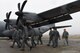U.S. Air Force Capt. James Guthrie, maintenance exchange officer assigned to the Japanese Air Self-Defense Force’s First Technical School at Hamamatsu Air Base, escorts Koku Jietai Cadets around a C-130J Super Hercules during a Basic Maintenance Officer Tour at Yokota Air Base, Japan, Feb. 1, 2018.