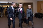 Defense Secretary James N. Mattis walks with NATO leaders in Brussels.