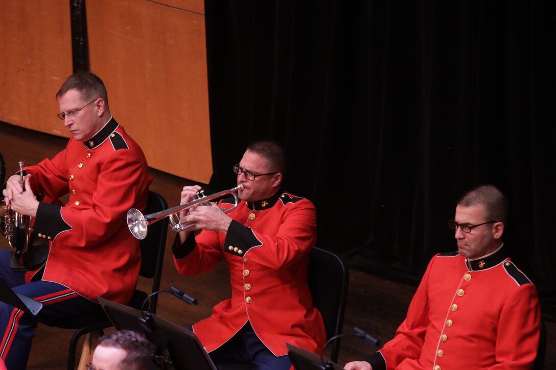 On Feb. 11, 2018, the Marine Chamber Orchestra presented a Living History concert titled "From the Grand Foyer: The Soundtrack of the White House" at the Schlesinger Concert Hall and Arts Center in Alexandria, Va. (U.S. Marine Corps photo by Master Sgt. Amanda Simmons/released)