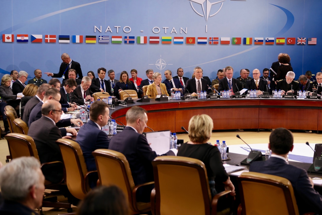 Defense Secretary James N. Mattis meets with NATO defense ministers in Brussels.