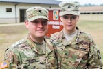 Mississippi Army National Guard Spc. Christopher C. Fields, a cavalry scout assigned to Troop B, 1st Battalion, 98th Cavalry Regiment, 155th Armored Brigade Combat Team, and Mississippi Army National Guard Sgt. Chasidy Fields, a human resource specialist assigned to Headquarters Company, 155th Armored Brigade Combat Team pose for a photo at Camp Shelby Joint Force Training Center