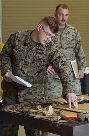 U.S. Marine Corps Reserve Lance Cpl. Mathaniel Sweet, Detachment 3 Supply Company, Combat Logistics Battalion 451 motor transportation technician, practices briefing a simulated tactical convoy operation as part of a three day training event at Joint Base Charleston’s Weapons Station Feb. 11, in South Carolina.