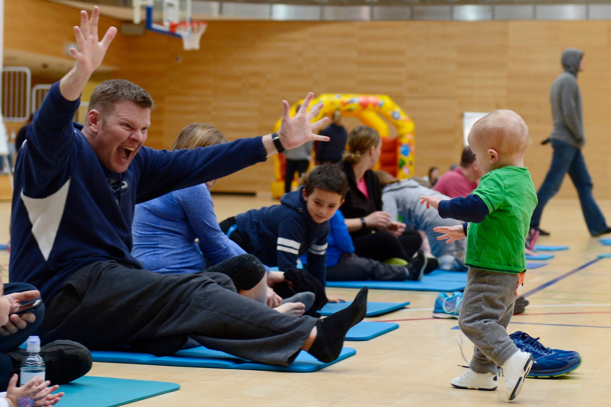 O'Reilly attended Fit Family Fun Day to promote healthy lifestyles with his wife and three sons.