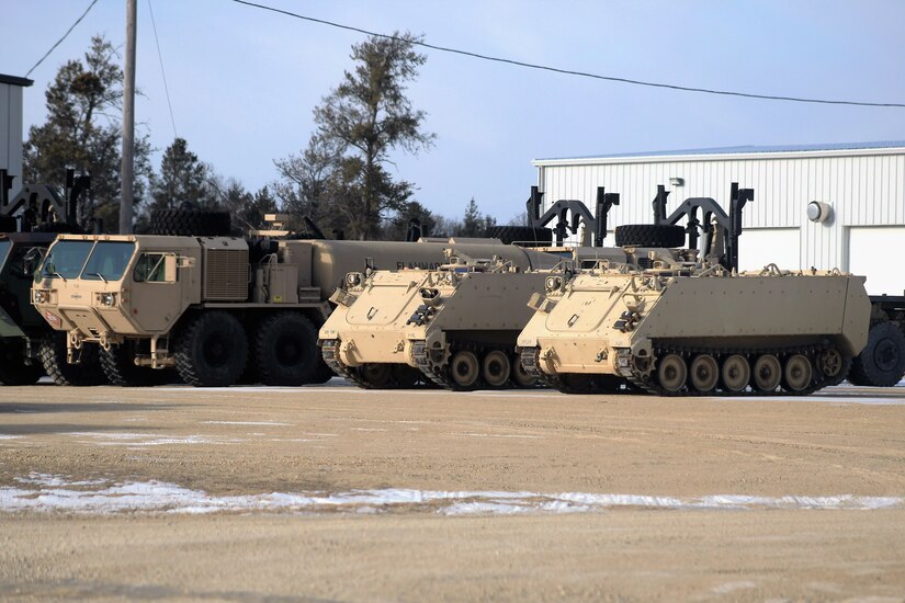 Staged equipment for Operation Cold Steel II at Fort McCoy