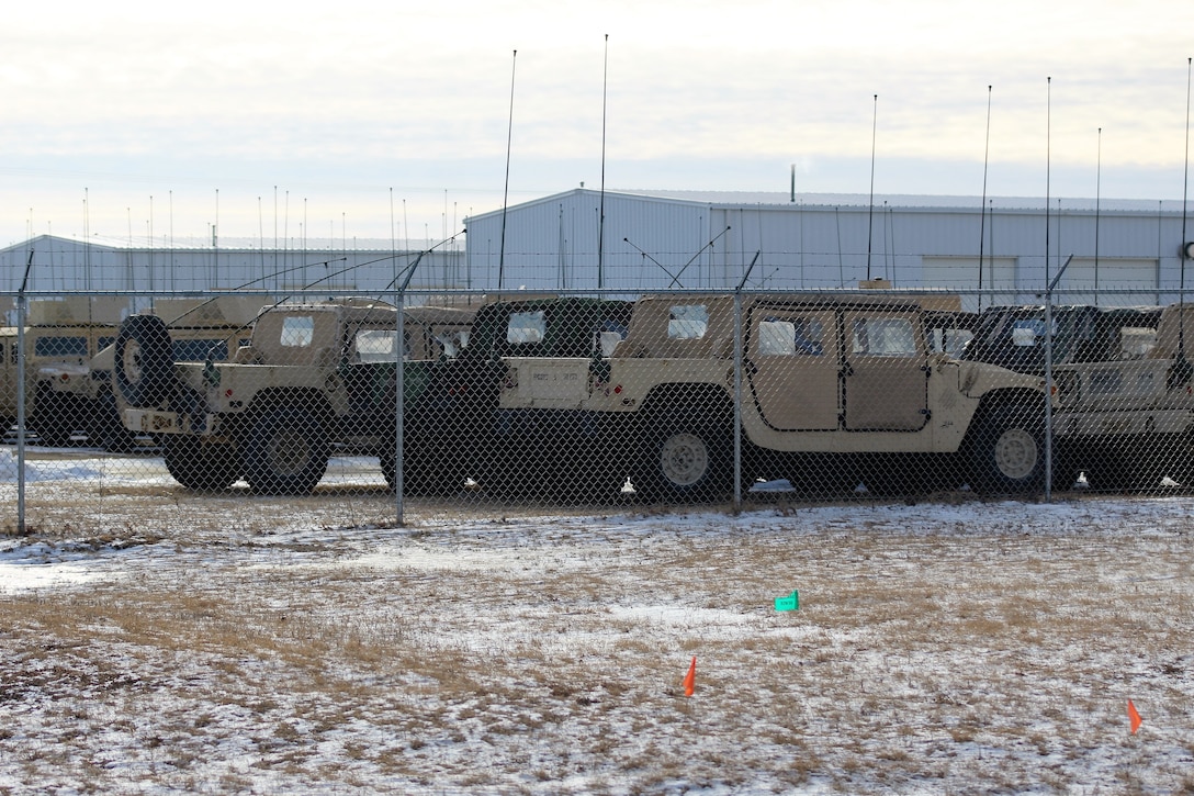 Staged equipment for Operation Cold Steel II at Fort McCoy