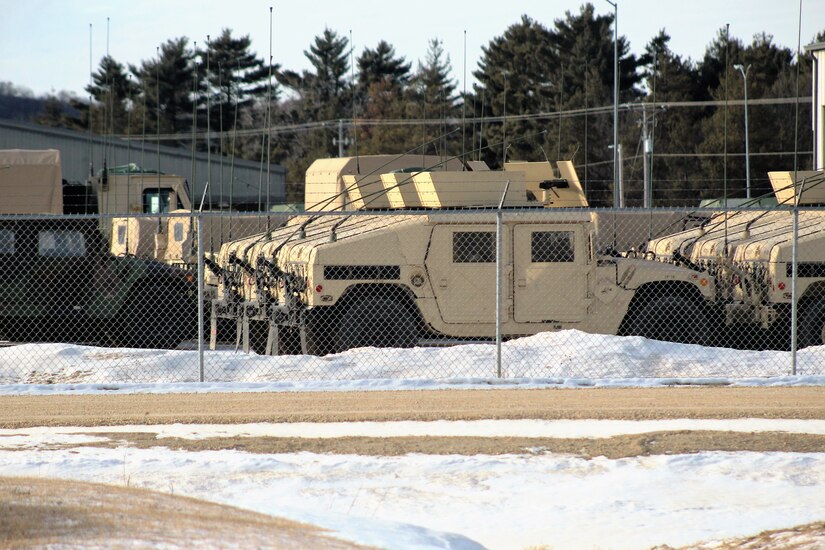 Staged equipment for Operation Cold Steel II at Fort McCoy