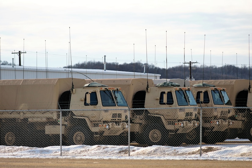 Staged equipment for Operation Cold Steel II at Fort McCoy