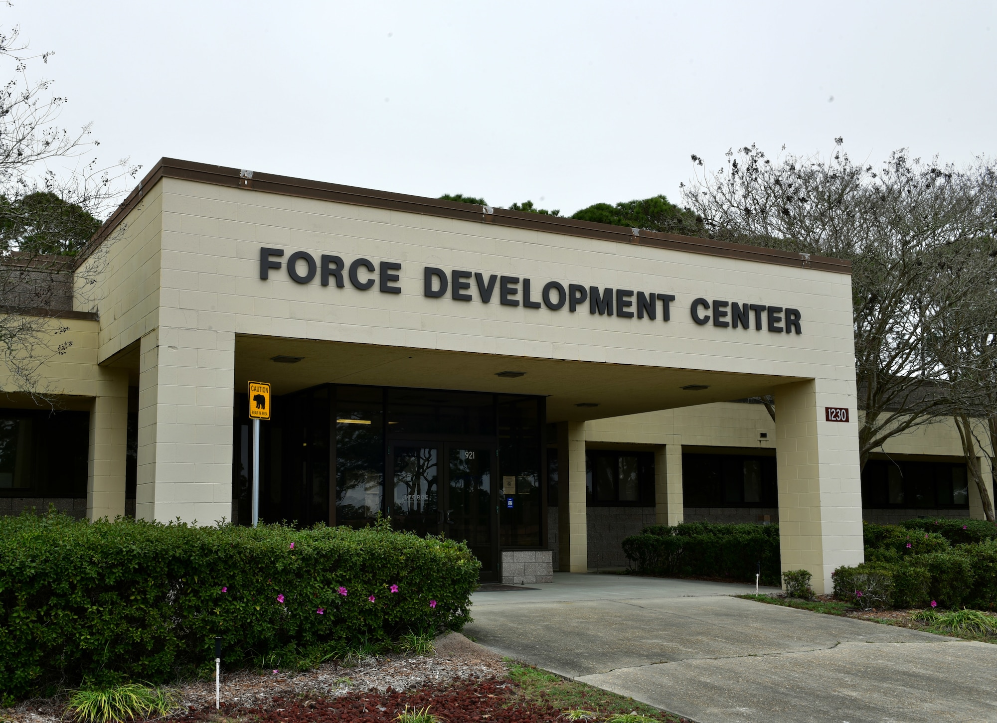 The Force Development Center awaits Airmen and is open for business and ready to help Airmen achieve their educational goals at Tyndall Air Force Base, Fla., Feb. 14, 2018. The center is home to the education office, which is the hub for an array of services and programs ranging from counseling services on both Community College of the Air Force and civilian degrees, to commissioning programs and Enlisted Professional Military Education testing. (U.S. Air Force photo by Airman 1st Class Isaiah J. Soliz/Released)