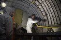 (02/13/2018) -- National Museum of the U.S. Air Force restoration specialist Brian Lindamood paints the bomb bay of the Boeing B-17F Memphis Belle. Plans call for the aircraft to be placed on permanent public display in the WWII Gallery here at the National Museum of the U.S. Air Force on May 17, 2018. (U.S. Air Force photo by Ken LaRock)