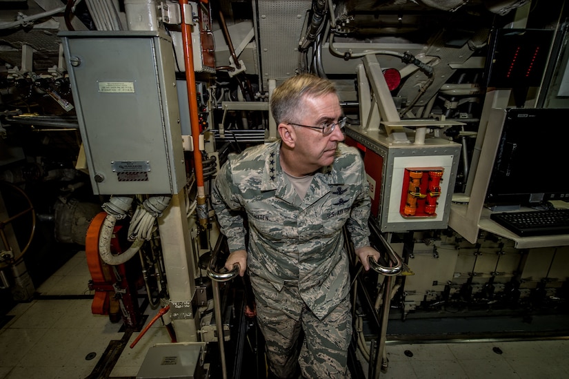 U.S. Strategic Command commander tours ballistic missile submarine.