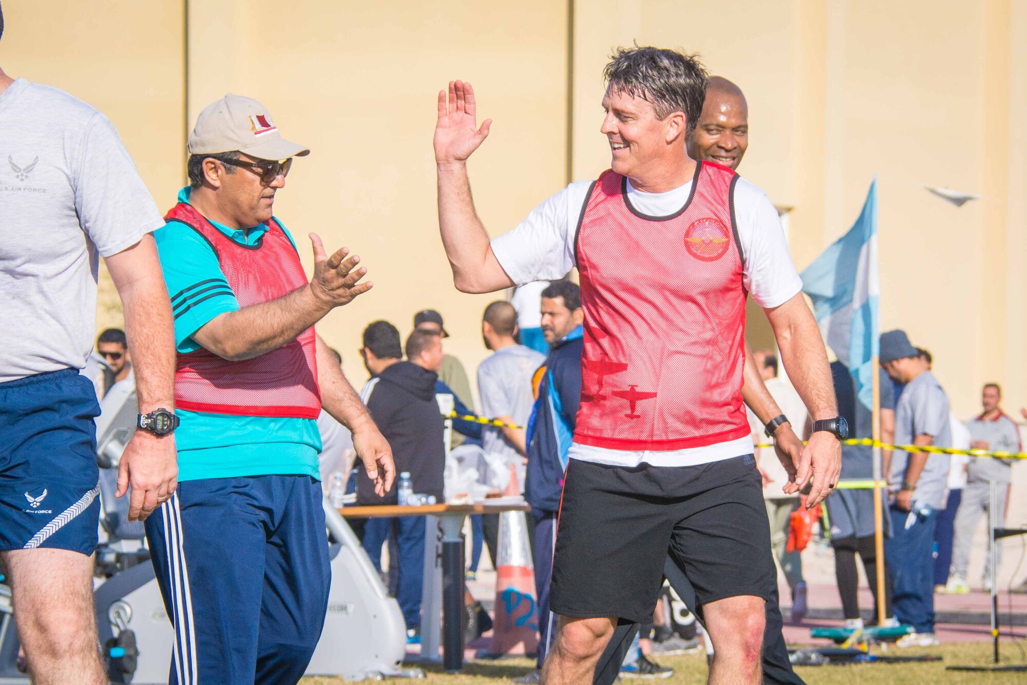 Coalition partners compete at Qatar National Sports Day event