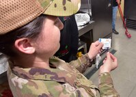 Maj. Jessica McGlade, 386th EMDG public health chief, and her team work diligently to ensure all food and food facilities at their location are safe. They also check to see if food handlers are knowledgeable about the food they are handling. Assessing the risks associated with productions, transportation, storage, preparation, and serving of food is a daily occurrence for them.