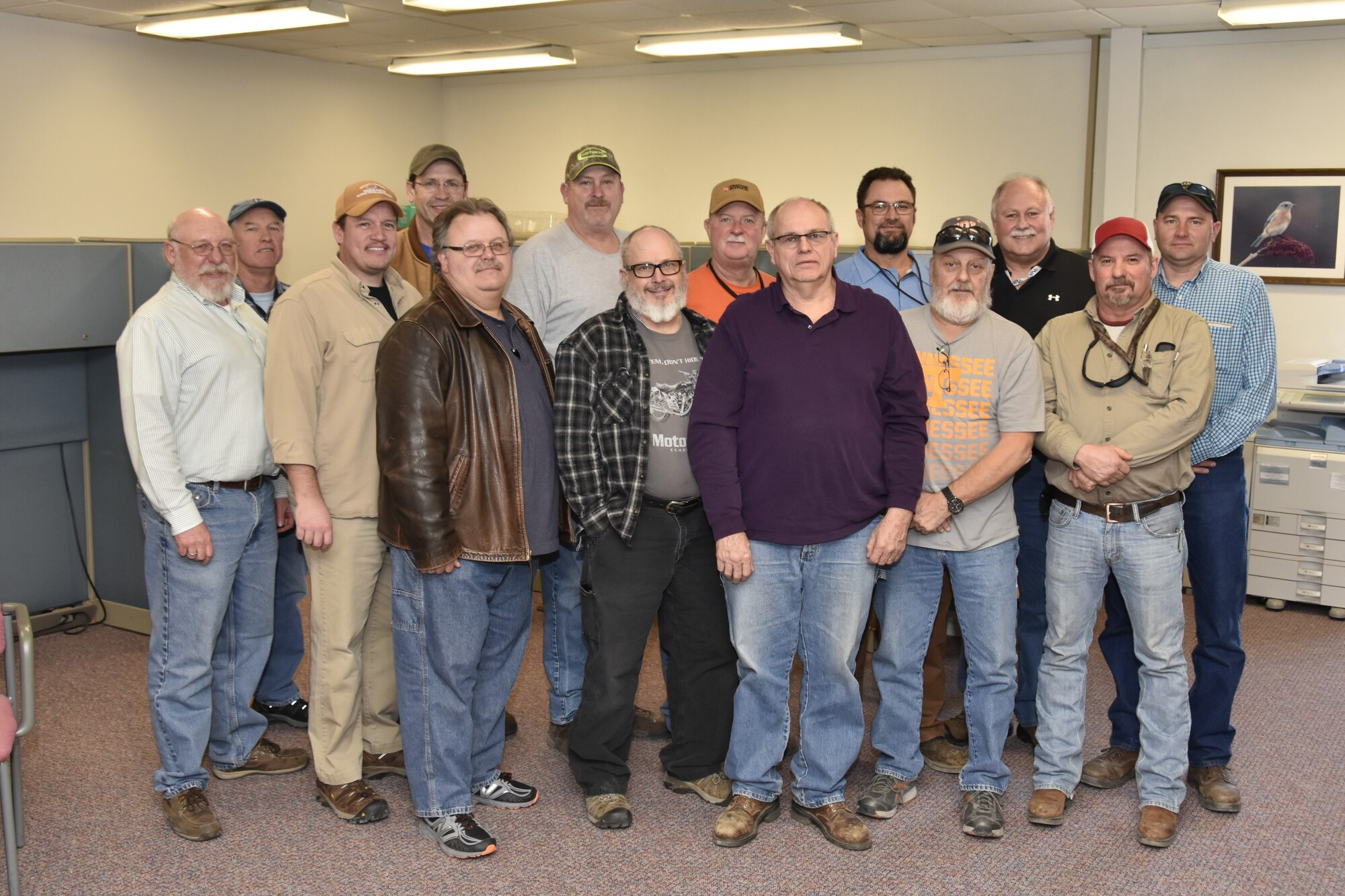The Air Engineering Metal Trades Council officers pictured with the chief stewards. The officers were elected Dec. 19, 2017 and installed Jan. 25, 2018 at Arnold AFB. The AEMTC has more than 600 members. Not pictured are officers Annette Painter and Neil Aukeman and chief stewards Tim McNeese and Carl P. Hill. (U.S. Air Force photo/Rick Goodfriend)