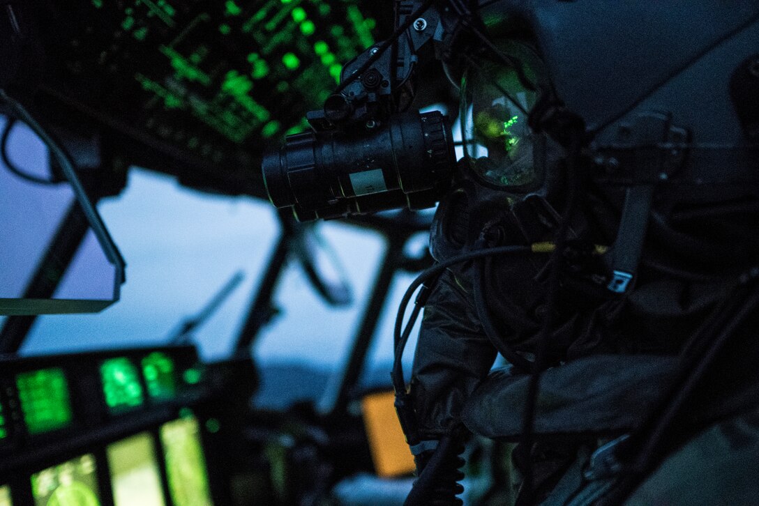 Aircrew conduct inflight training with protective gear