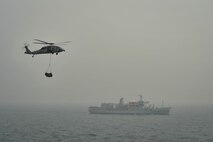 The aircraft carrier USS Theodore Roosevelt (CVN 71) and United Kingdom’s Royal Fleet Auxiliary (RFA) Fort Rosalie (A385)