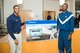 2nd Lt. D’Angelo Turner, 436th Force Support Squadron chief of fitness and sports, presents a prize to Senior Airman Lorenzo Bethune, 436th Comptroller Squadron financial operations technician, after the St. Valentine’s Day 5k/10k Feb. 14, 2018, at Dover Air Force Base, Del. Over $1,000 worth of prizes were raffled and awarded to participants of the run. (U.S. Air Force photo by Mauricio Campino)