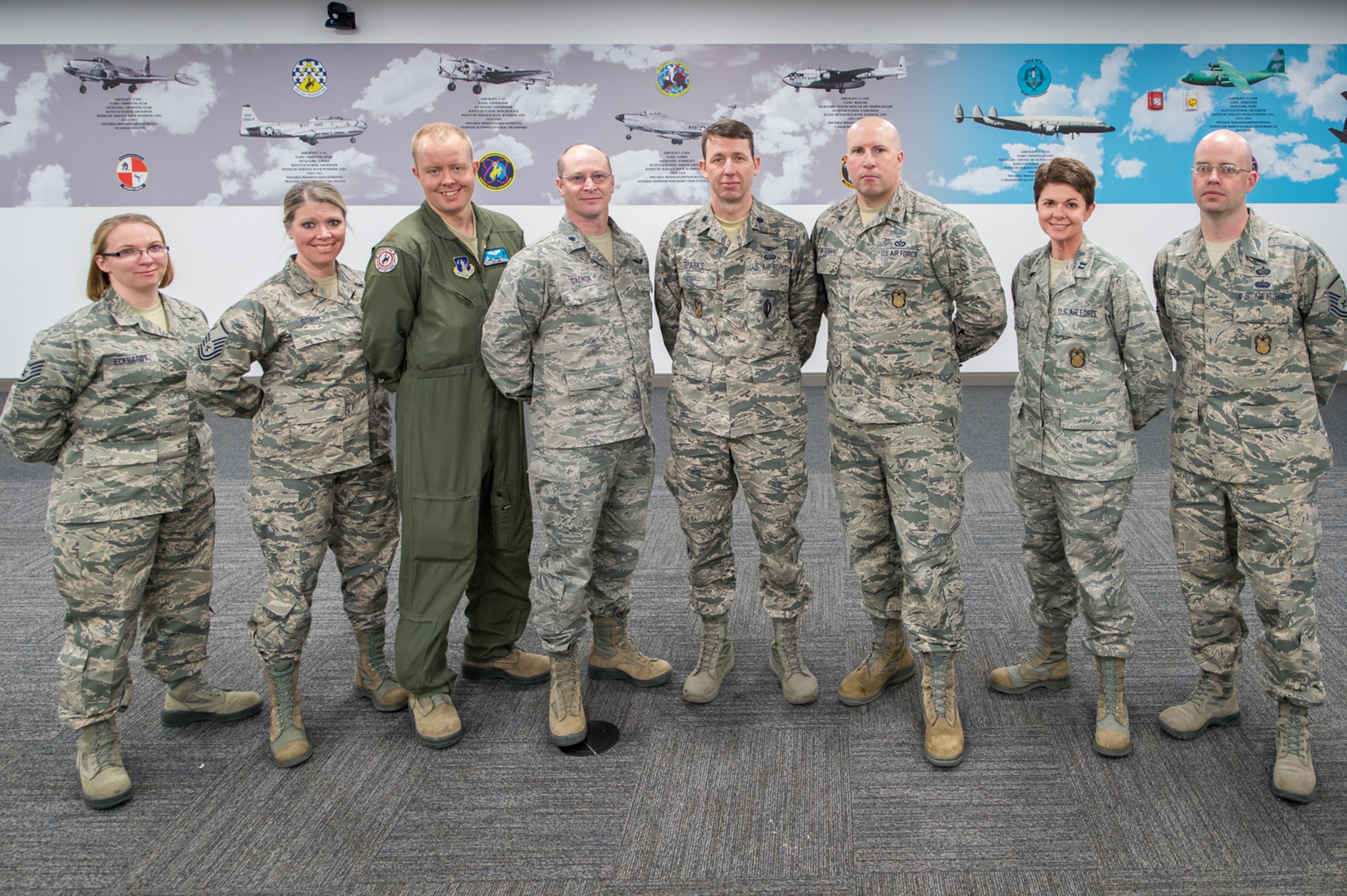 The 153rd Airlift Wing Inspector General team poses for a photo.